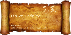 Tisler Beáta névjegykártya