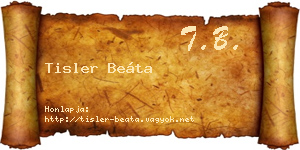 Tisler Beáta névjegykártya